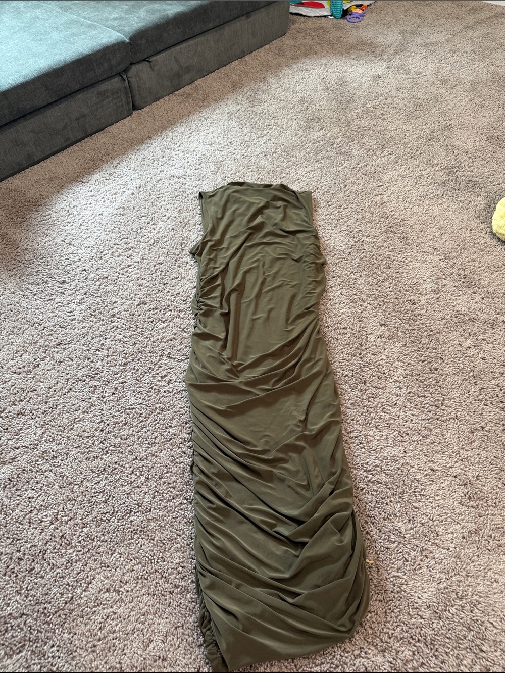 Express Olive Green Midi Dress
